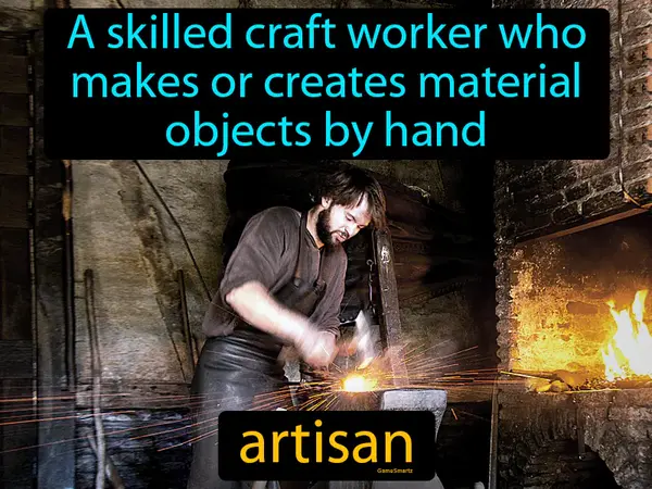 A skilled craft worker who makes or creates material objects by hand