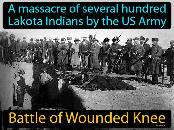 a massacre of several hundred Lakota Indians by the US Army