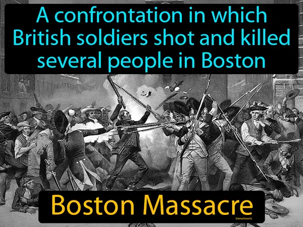 a confrontation in which British soldiers shot and killed several people in Boston