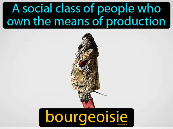A social class of people who own the means of production
