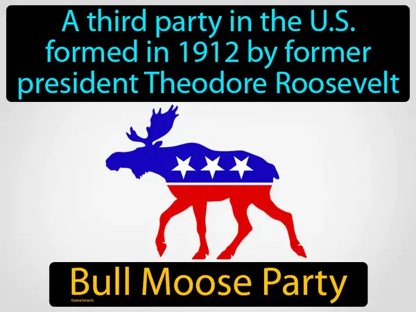 a third party in the US formed in 1912 by former president Theodore Roosevelt