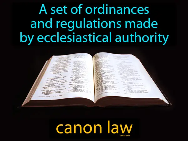 A set of ordinances and regulations made by ecclesiastical authority