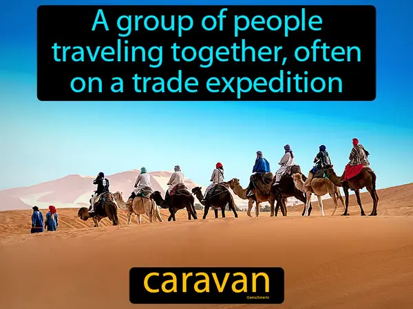 a group of people traveling together, often on a trade expedition