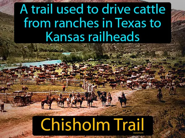 a trail used to drive cattle from ranches in Texas to Kansas railheads