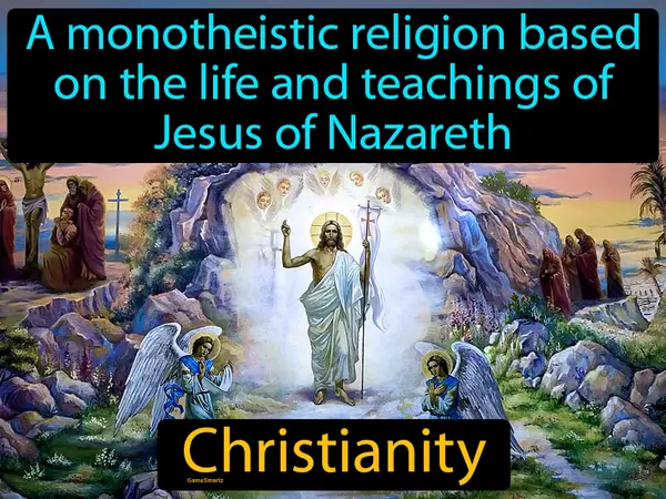 a monotheistic religion based on the life and teachings of Jesus of Nazareth