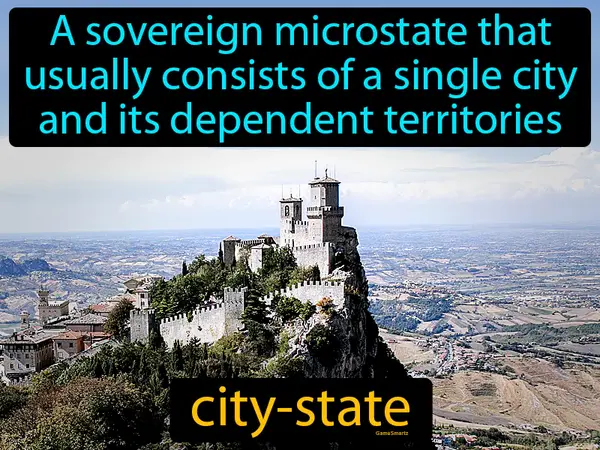 a sovereign microstate that usually consists of a single city and its dependent territories