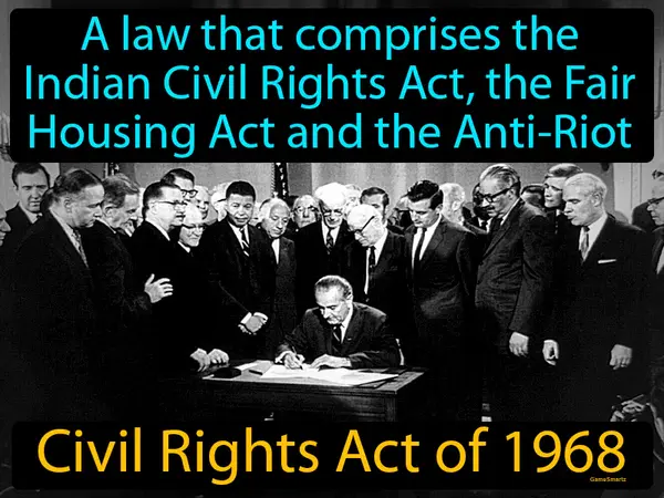 a law that comprises the Indian Civil Rights Act, the Fair Housing Act and the Anti-Riot Act