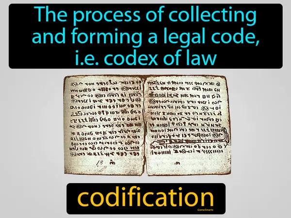 The process of collecting and forming a legal code, i.e. codex of law