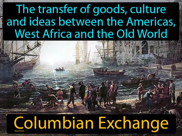 the transfer of goods, culture and ideas between the Americas, West Africa and the Old World