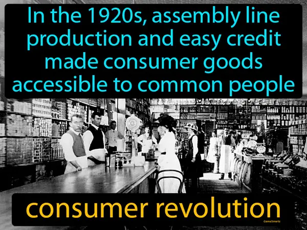 in the 1920s, assembly line production and easy credit made consumer goods accessible to common people