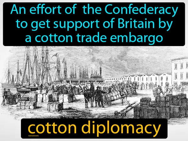 an effort of the Confederacy to get support of Britain by a cotton trade embargo
