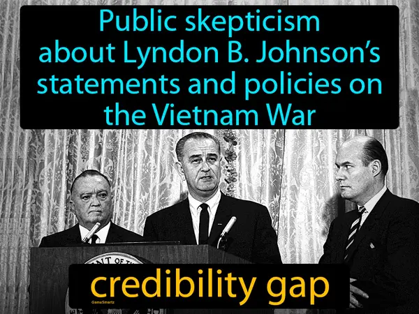 public skepticism about Lyndon B Johnson’s statements and policies on the Vietnam War