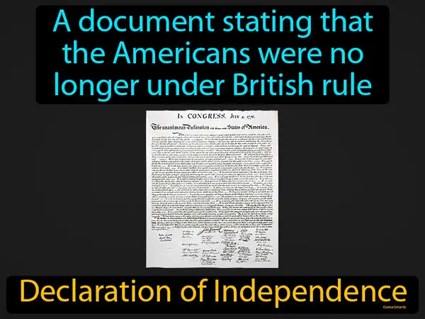 a document stating that the Americans were no longer under British rule