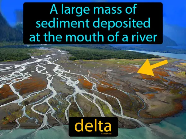a large mass of sediment deposited at the mouth of a river