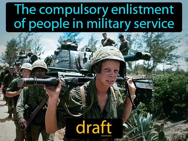 the compulsory enlistment of people in military service