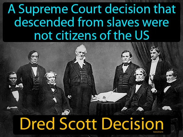 a Supreme Court decision that descended from slaves were not citizens of the US