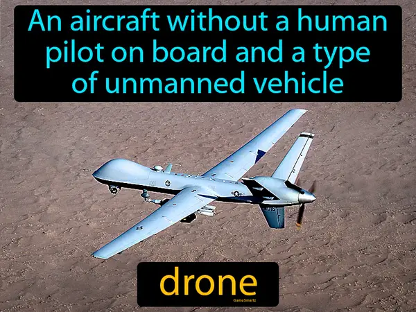 an aircraft without a human pilot on board and a type of unmanned vehicle