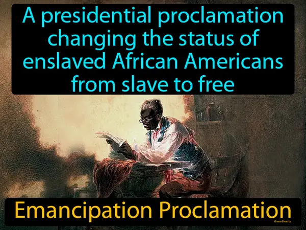 a presidential proclamation changing the status of enslaved African Americans from slave to free