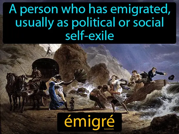 A person who has emigrated, usually as political or social self-exile