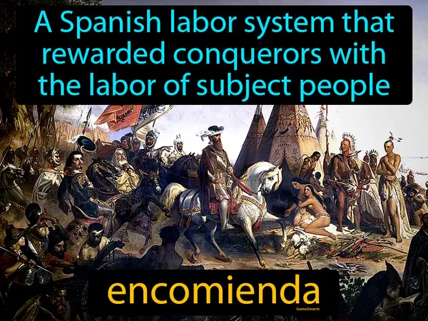 a Spanish labor system that rewarded conquerors with the labor of subject people