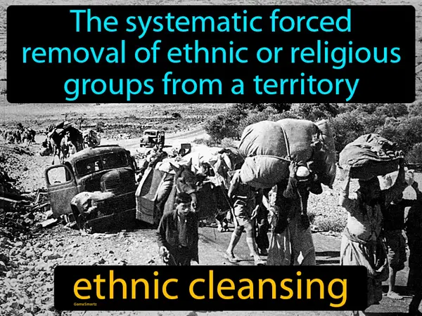 The systematic forced removal of ethnic or religious groups from a territory