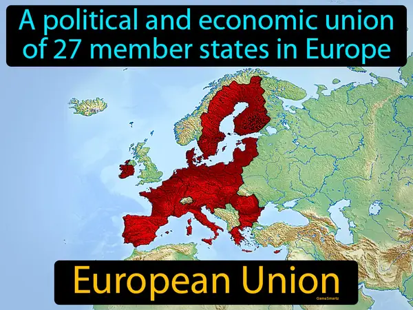 a political and economic union of 27 member states in Europe