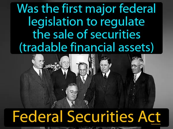was the first major federal legislation to regulate the sale of securities (tradable financial assets)