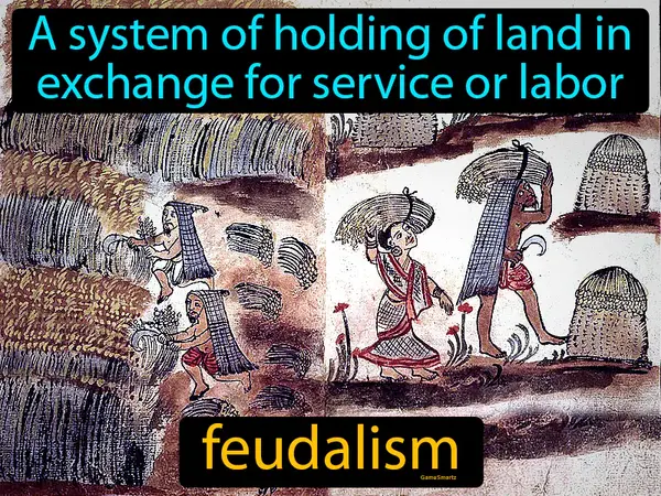 a system of holding of land in exchange for service or labor