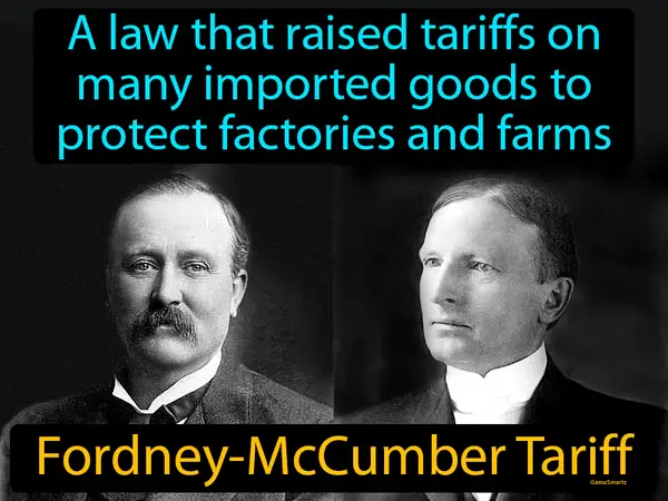 a law that raised tariffs on many imported goods to protect factories and farms