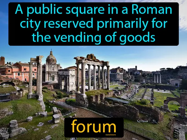 a public square in a Roman city reserved primarily for the vending of goods