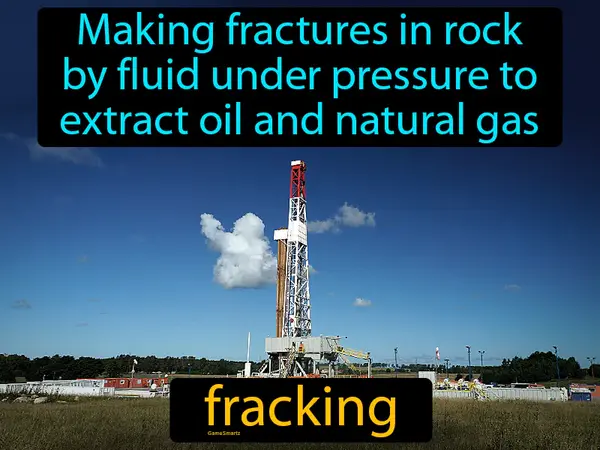 making fractures in rock by fluid under pressure to extract oil and natural gas