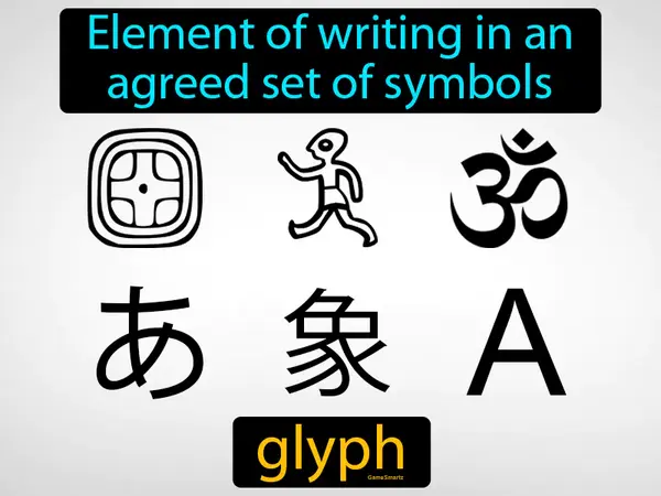 element of writing in an agreed set of symbols