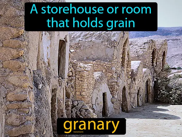 a storehouse or room that holds grain