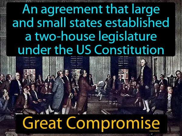 an agreement that large and small states established a two-house legislature under the US Constitution