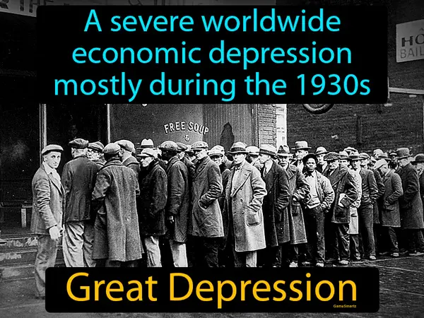 a severe worldwide economic depression mostly during the 1930s