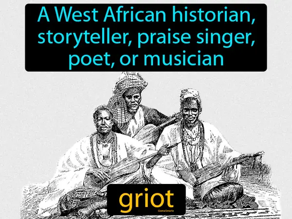 a West African historian, storyteller, praise singer, poet, or musician