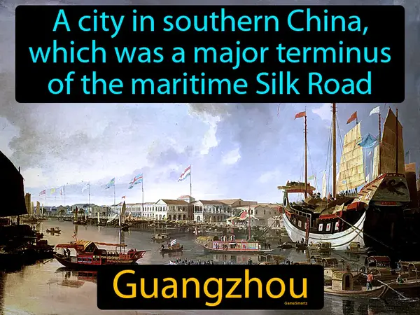 A city in southern China, which was a major terminus of the maritime Silk Road