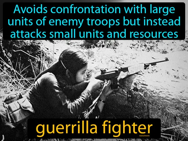 Avoids confrontation with large units of enemy troops but instead attacks small units and resources