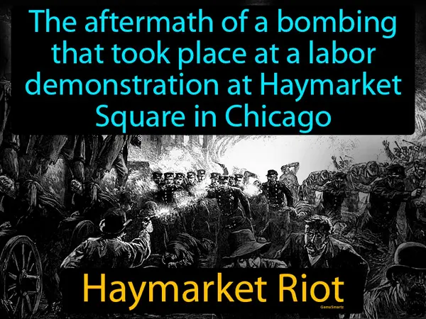 the aftermath of a bombing that took place at a labor demonstration at Haymarket Square in Chicago