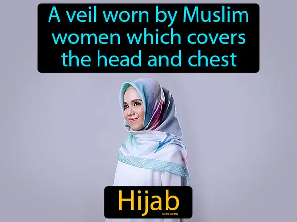 A veil worn by Muslim women which covers the head and chest
