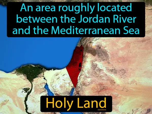 An area roughly located between the Jordan River and the Mediterranean Sea