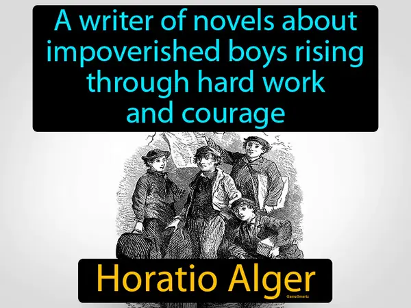 a writer of novels about impoverished boys rising through hard work and courage