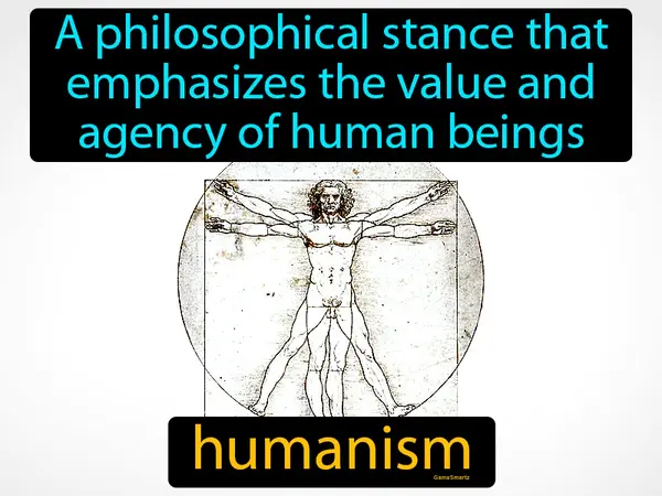 a philosophical stance that emphasizes the value and agency of human beings