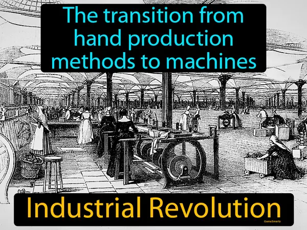 the transition from hand production methods to machines