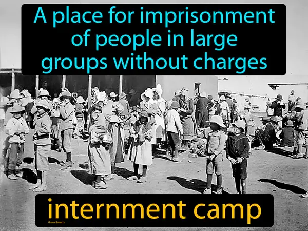 a place for imprisonment of people in large groups without charges