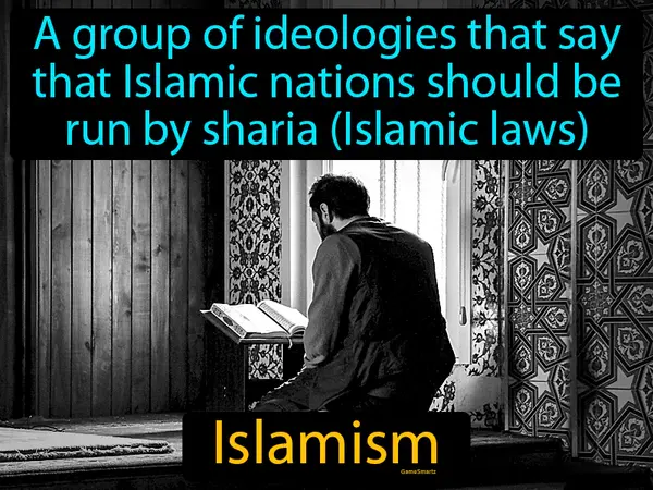 A group of ideologies that say that Islamic nations should be run by sharia (Islamic laws)