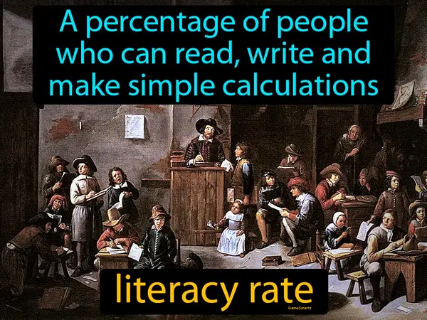 A percentage of people who can read, write and make simple calculations