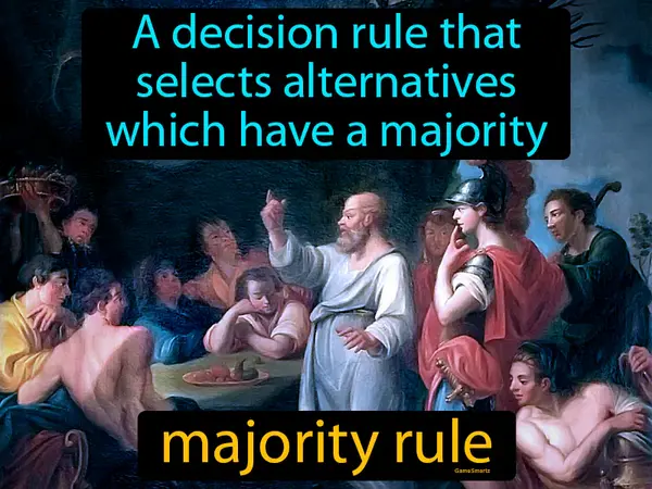 a decision rule that selects alternatives which have a majority