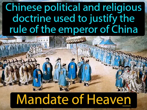 Chinese political and religious doctrine used to justify the rule of the emperor of China