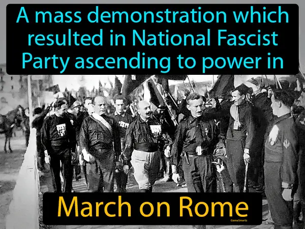 A mass demonstration which resulted in National Fascist Party ascending to power in the Italy